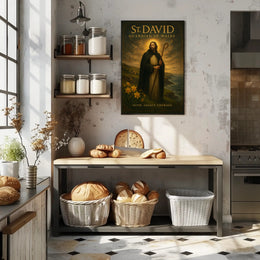 St David Poster Vintage Welsh Guardian Wall Art