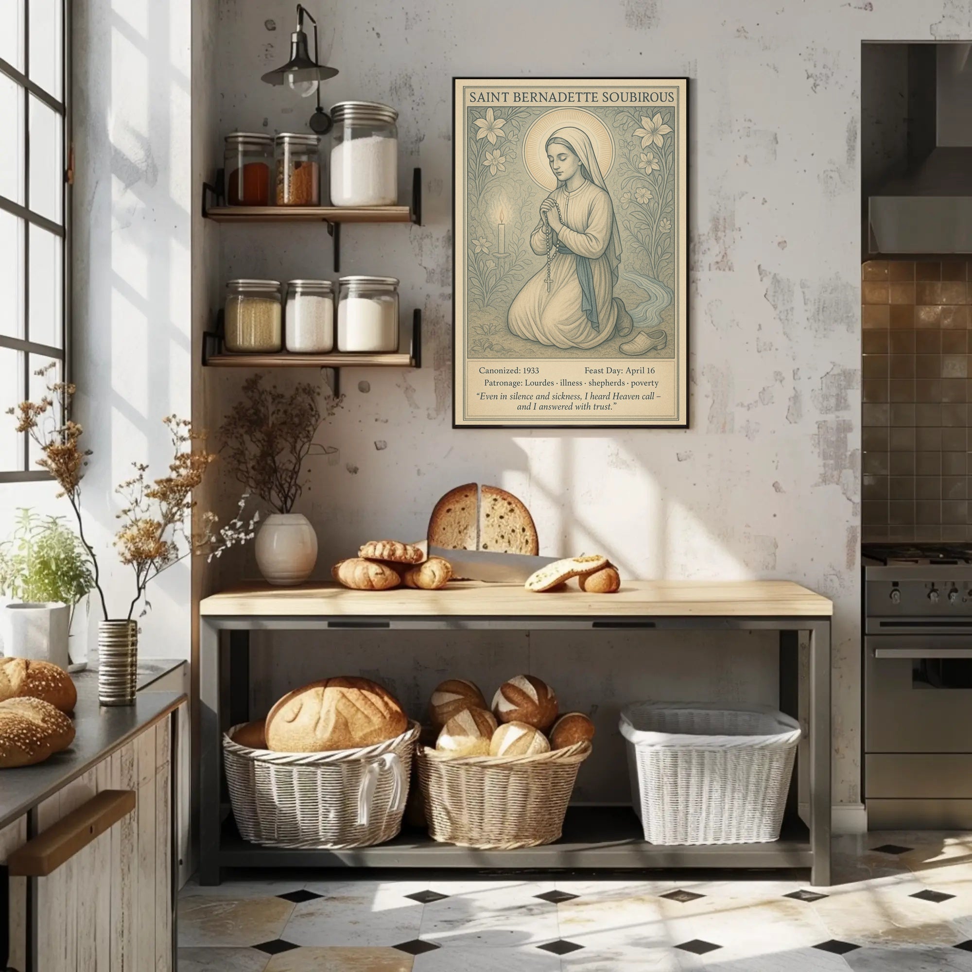 Saint Bernadette Prayer Vintage Cultural or Heritage Poster