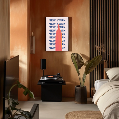 New York Empire State Poster Retro Travel Poster