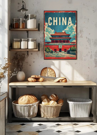 China Vintage Architectural Landmark Poster - Cultural or Heritage Poster