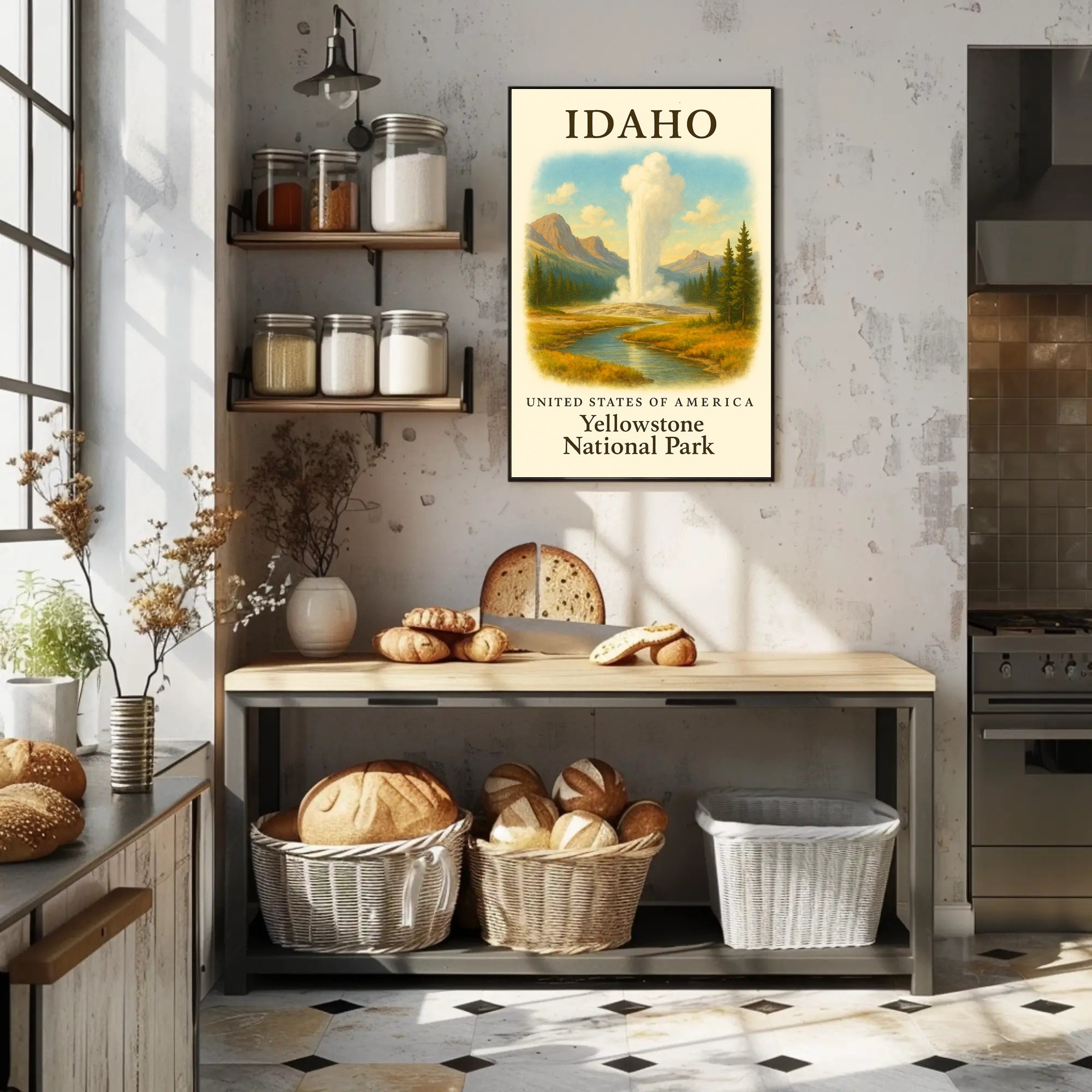 Yellowstone National Park Scenic Poster Idaho Print