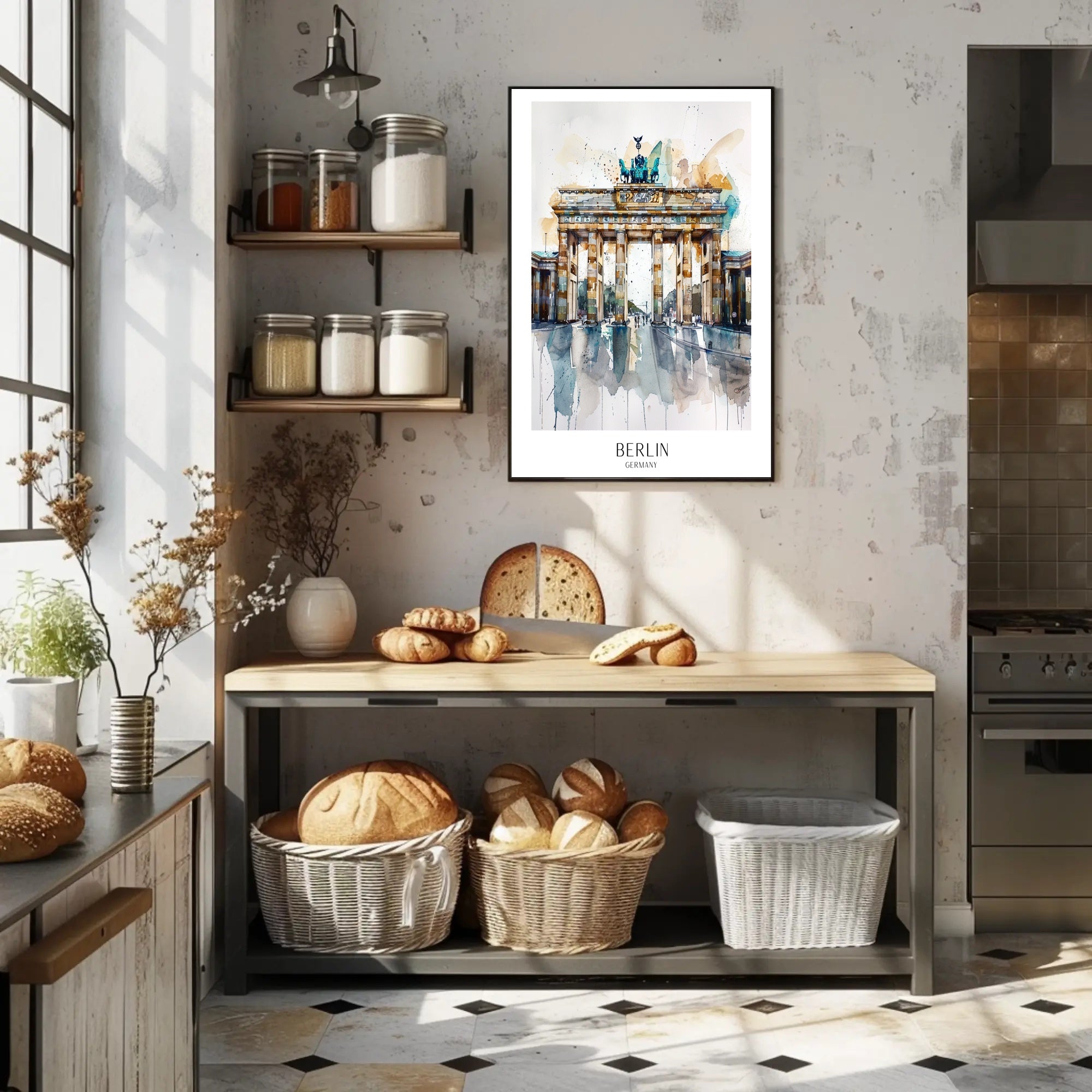 Brandenburg Gate Watercolor Art Print: Urban or Cityscape Poster PosterGoat