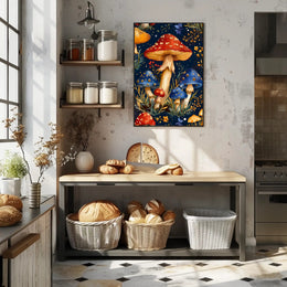 Mushroom Magic: Enchanted Forest Fantasy Art Poster
