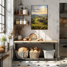 Tuscany Landscape with Vineyards Travel Poster
