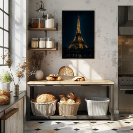 Eiffel Tower Nightscape: Captivating Urban or Cityscape Poster