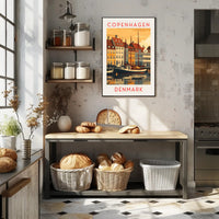 Copenhagen Harbor Scene Poster