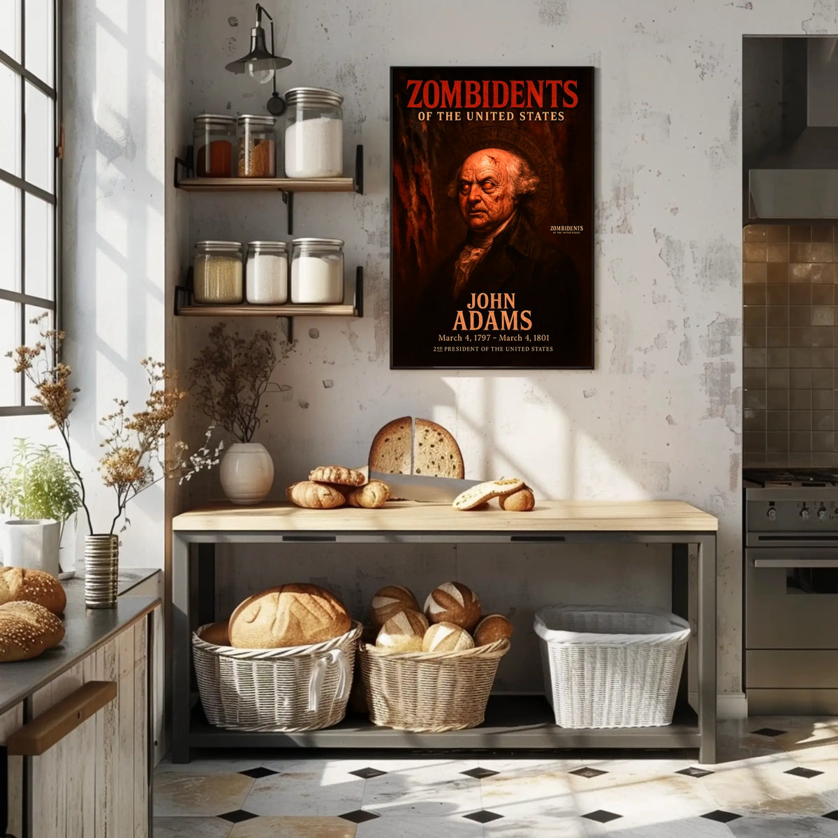 John Adams 2nd President of the United States Zombidents Poster Series