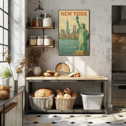 New York Cityscape Poster Urban Wall Art 18x24 Inches