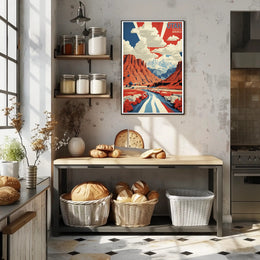 Utah Landscape Art with Patriotic Colors Travel Poster
