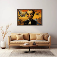 Surreal Cat and Tuxedo Man Artistic Poster