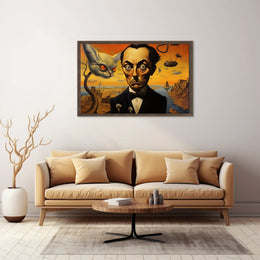 Surreal Cat and Tuxedo Man Artistic Poster