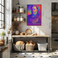 William Howard Taft 27th President of the United States Neon Gradient Overlay Poster
