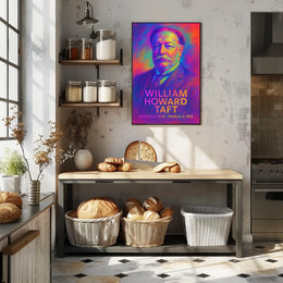 William Howard Taft 27th President of the United States Neon Gradient Overlay Poster