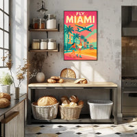 Miami Roller Skating Adventure Travel Poster