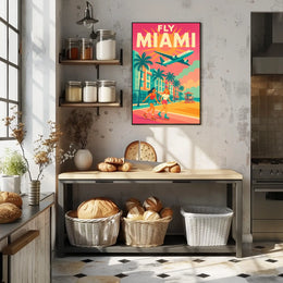 Miami Roller Skating Adventure Travel Poster
