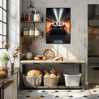 Sleek Modern Sports Car Racing Futuristic Sci-Fi Poster