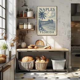 Naples Florida Coastal Poster Wall Art 18x24 Coastal Decor