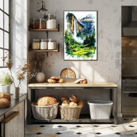 Switzerland Lauterbrunnen Valley Waterfall View Poster