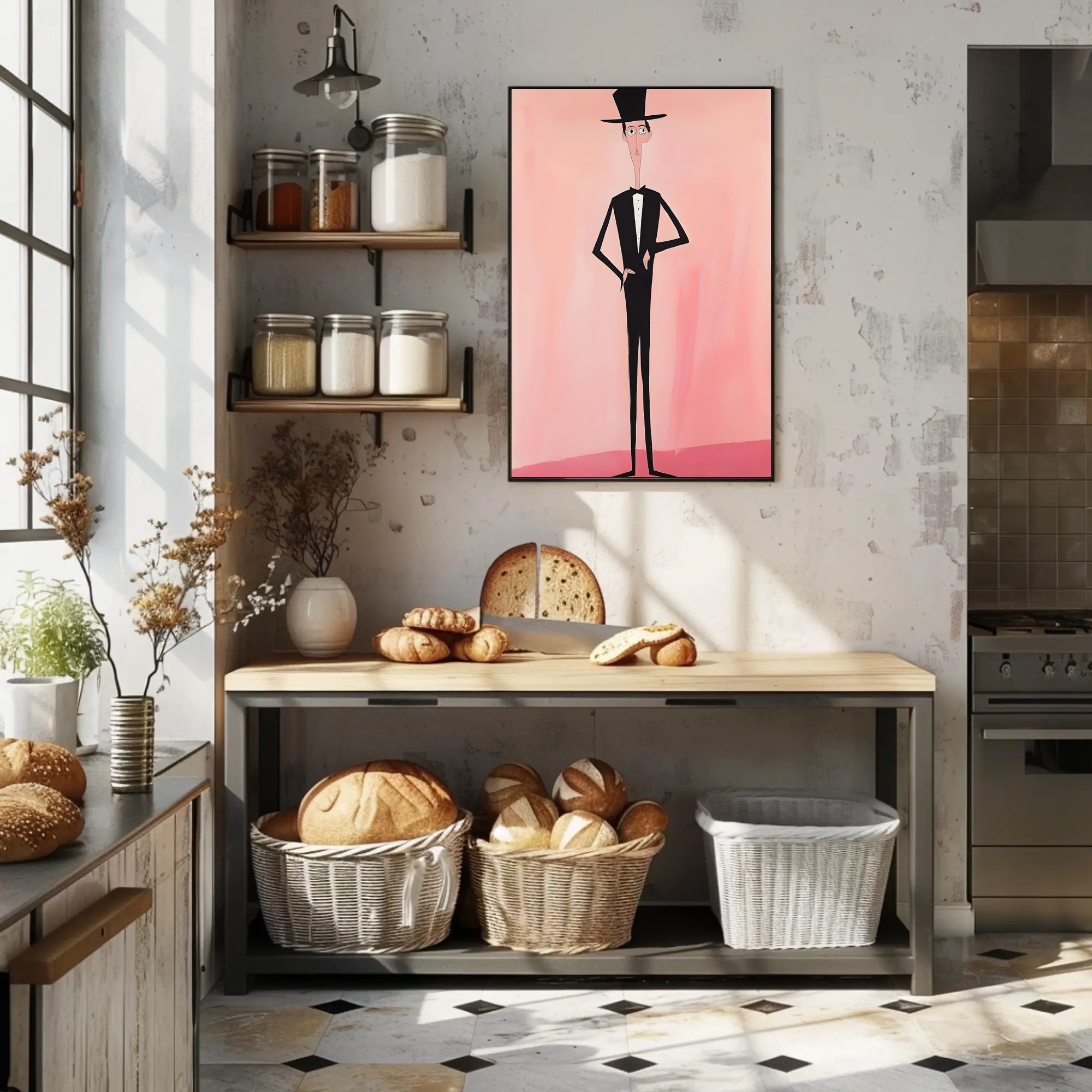 Tall Hat And Tails Poster Vintage Scenic Wall Art