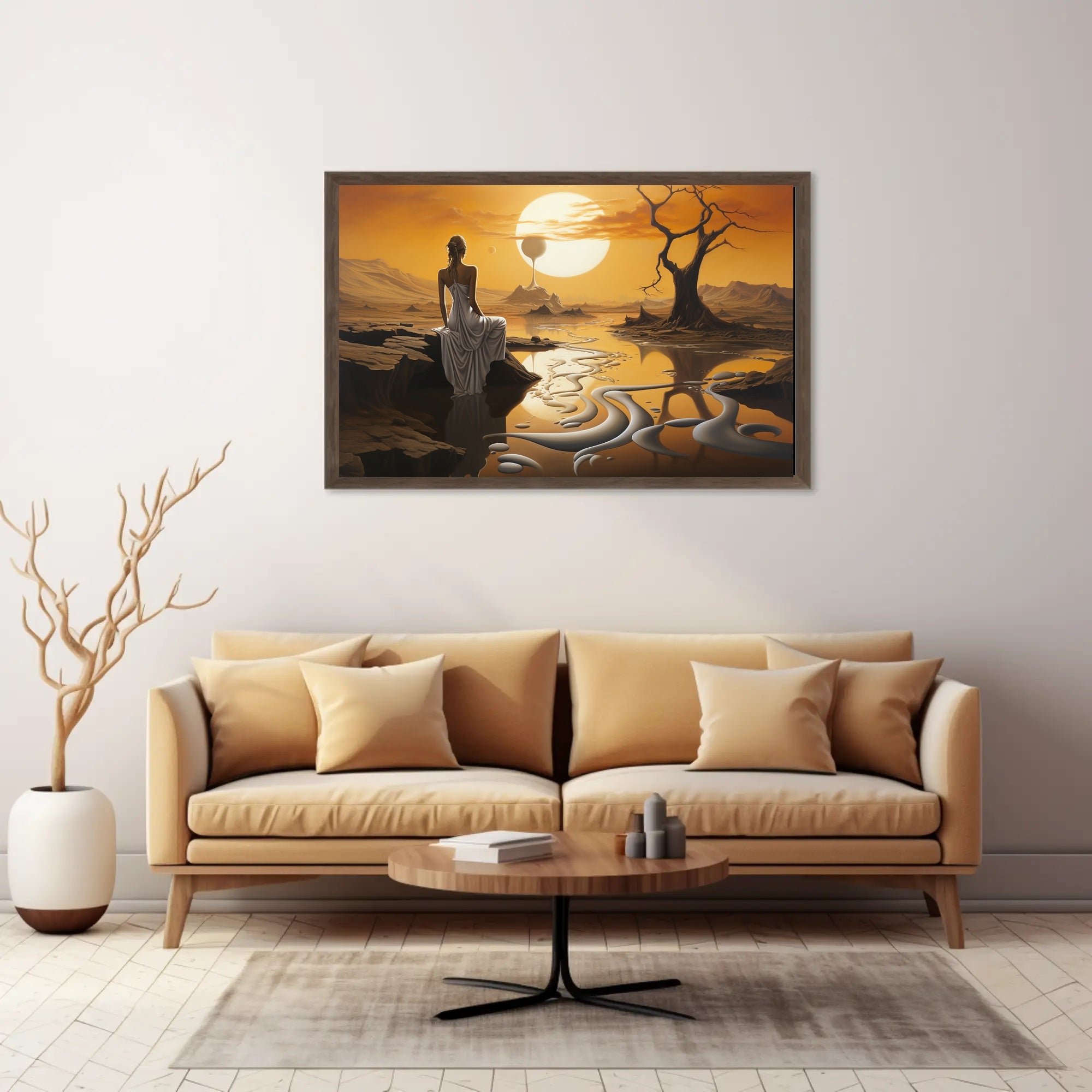 Surreal Landscape with Futuristic Structures Sci-Fi Poster