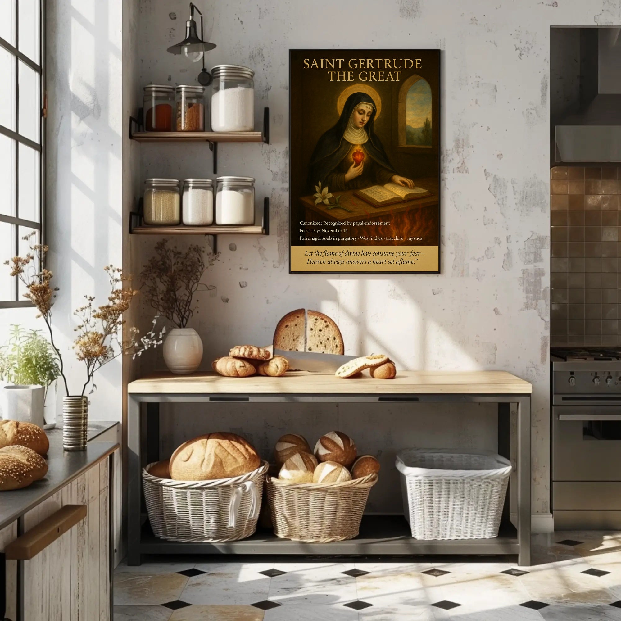 Saint Gertrude the Great Religious Heritage Poster