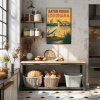 Scenic Baton Rouge Wildlife Travel Poster