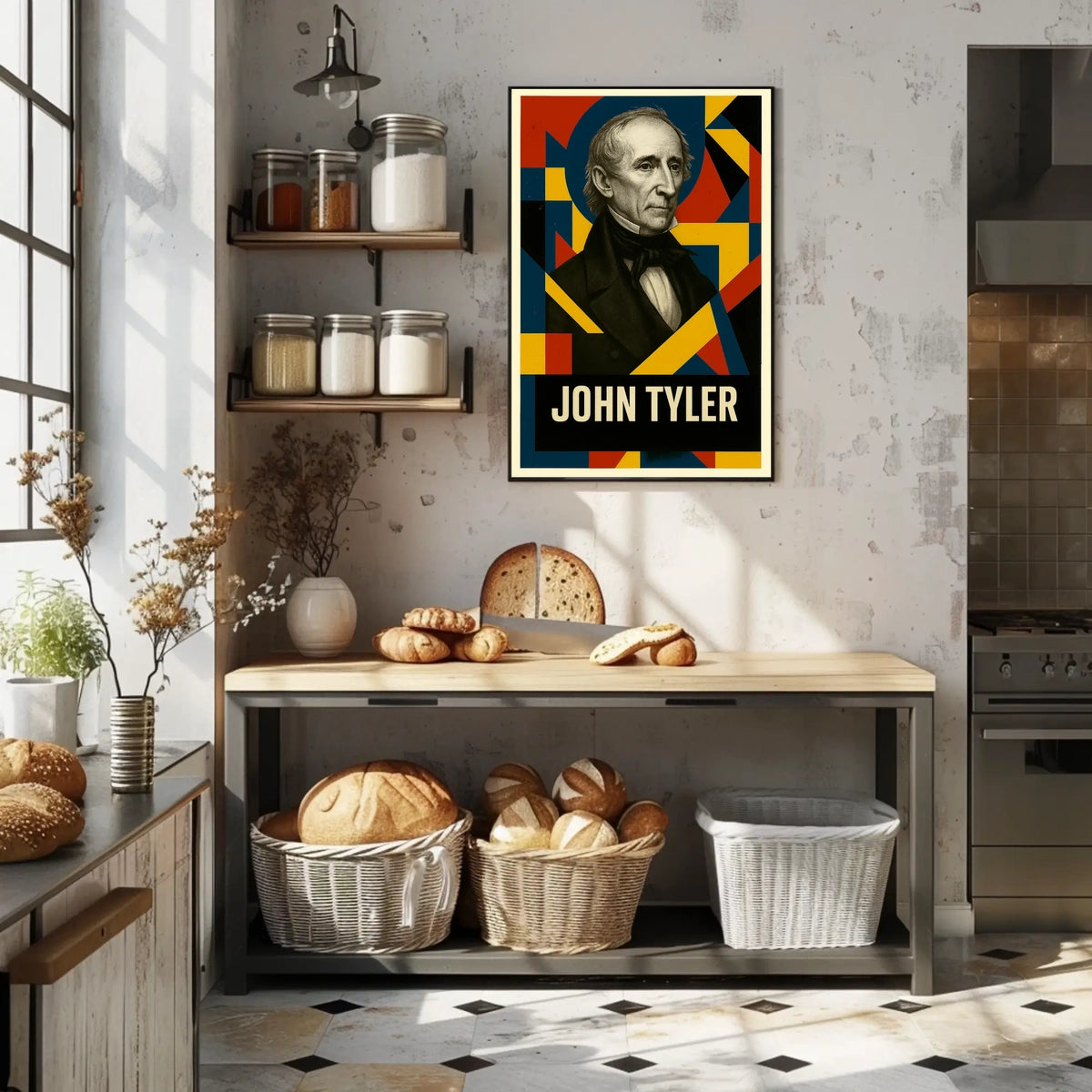 John Tyler 10th President of the United States Abstract Pop Poster