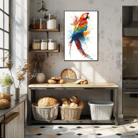 Vibrant Parrot Splash Poster