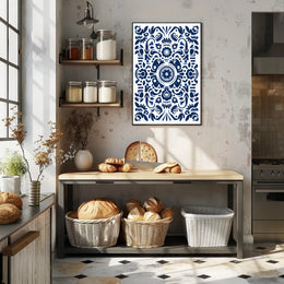 Ornate Blue Pattern Design Poster