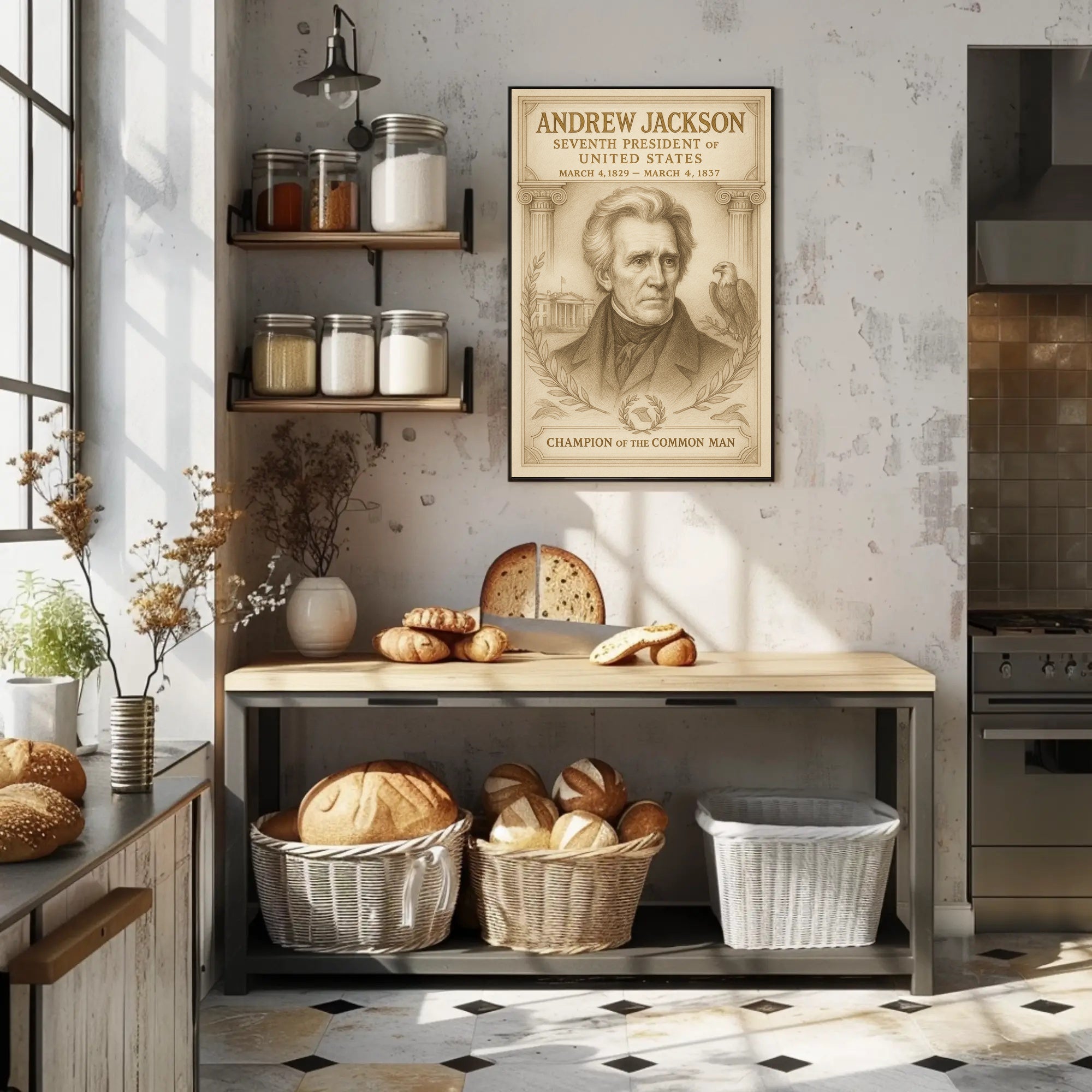 Andrew Jackson 7th President Sketch Poster Art Print Decor PosterGoat
