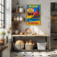Miami, Florida Vibrant Cityscape Poster PosterGoat