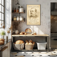 Grover Cleveland 22nd President Sketch Poster Art Print for Home Decor PosterGoat