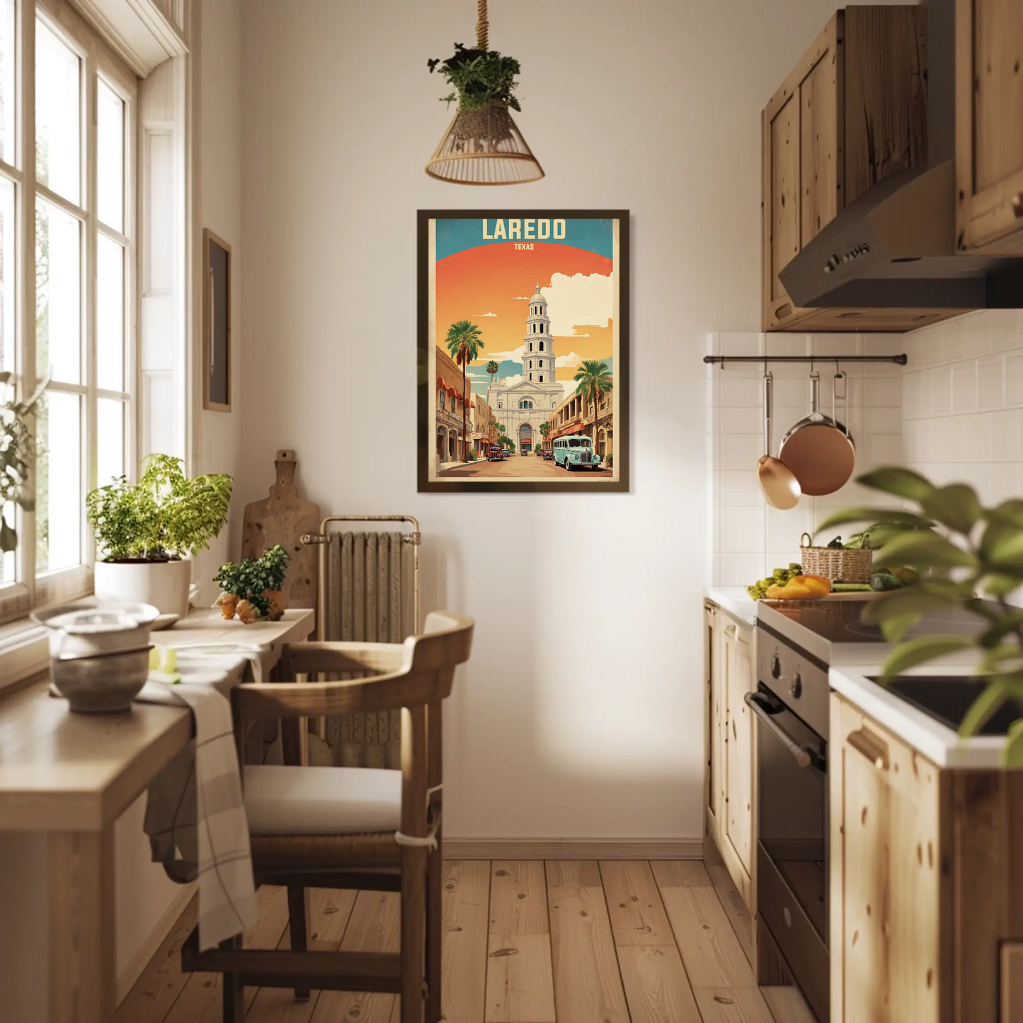 Laredo Texas Historic Tower Vintage Travel Poster