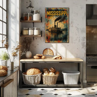Mississippi Steamboat Journey Poster