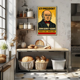 John Quincy Adams 6th President of the United States Inked Comic Style Poster