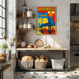 Jacksonville, Florida Cityscape Art Poster PosterGoat