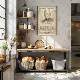Millard Fillmore 13th President Sketch Art Print Poster PosterGoat
