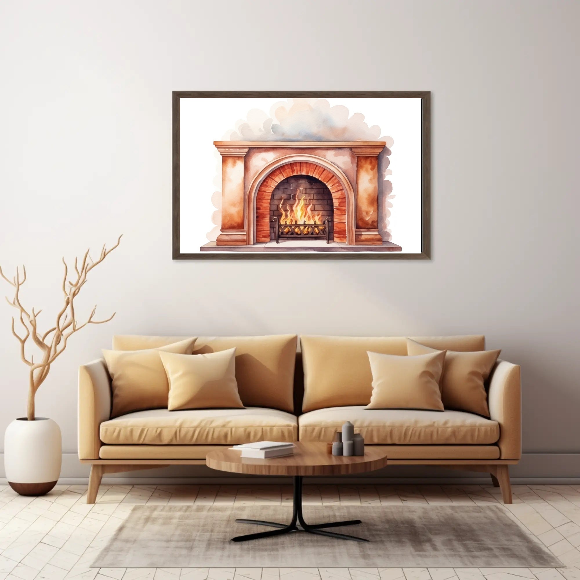 Cozy Hearth Illustration Poster