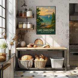 Lake Charlevoix Scenic Travel Poster