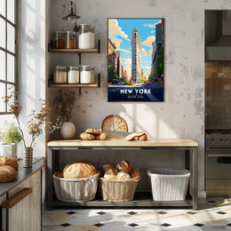 New York City Flatiron Building Poster Modern Wall Art