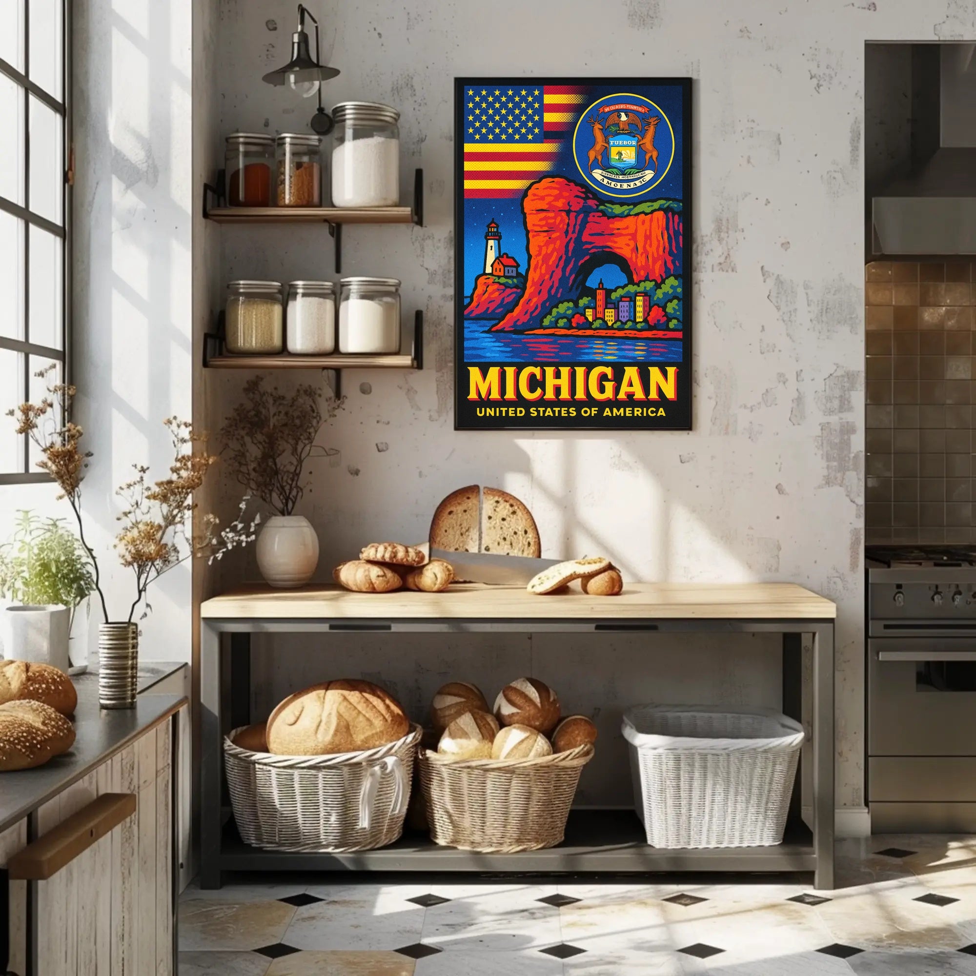 Michigan United States of America Poster PosterGoat