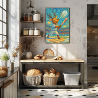 Reindeer Baseball Magic Poster