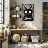 Stylized Black Cat Minimalist Spooky Eerie Poster
