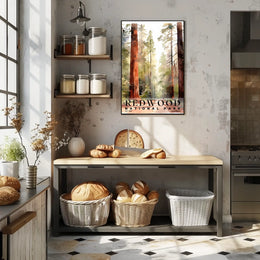 Redwood Watercolor Wall Art Poster