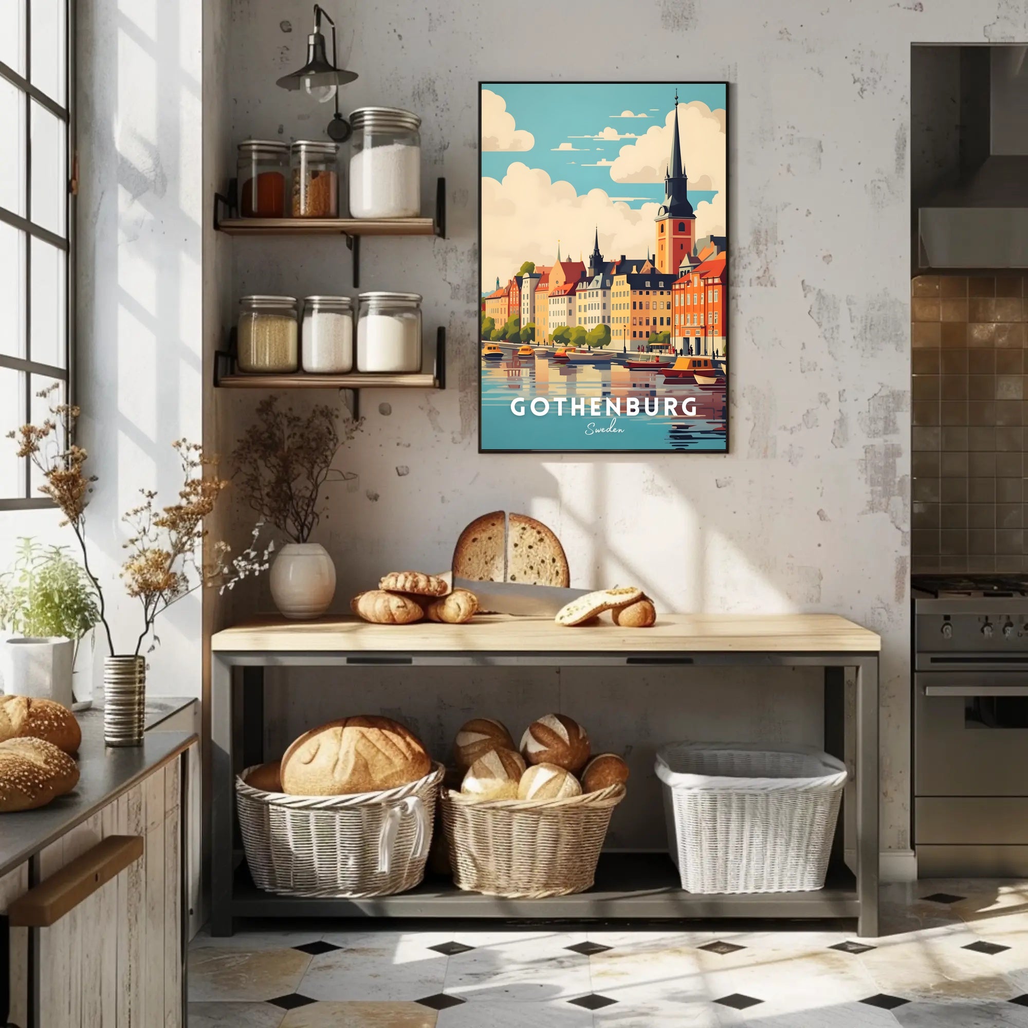 Gothenburg Cityscape Travel Poster
