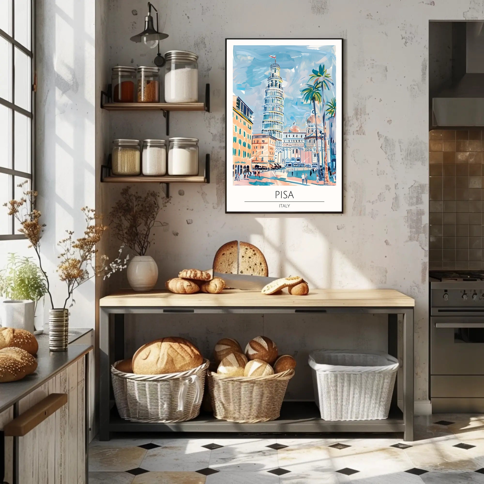 Pisa: A Vibrant Illustration Poster PosterGoat