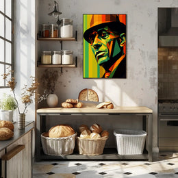 Vibrant Geometric Portrait Poster PosterGoat