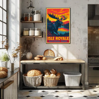 Isle Royale Moose Vintage Adventure Poster
