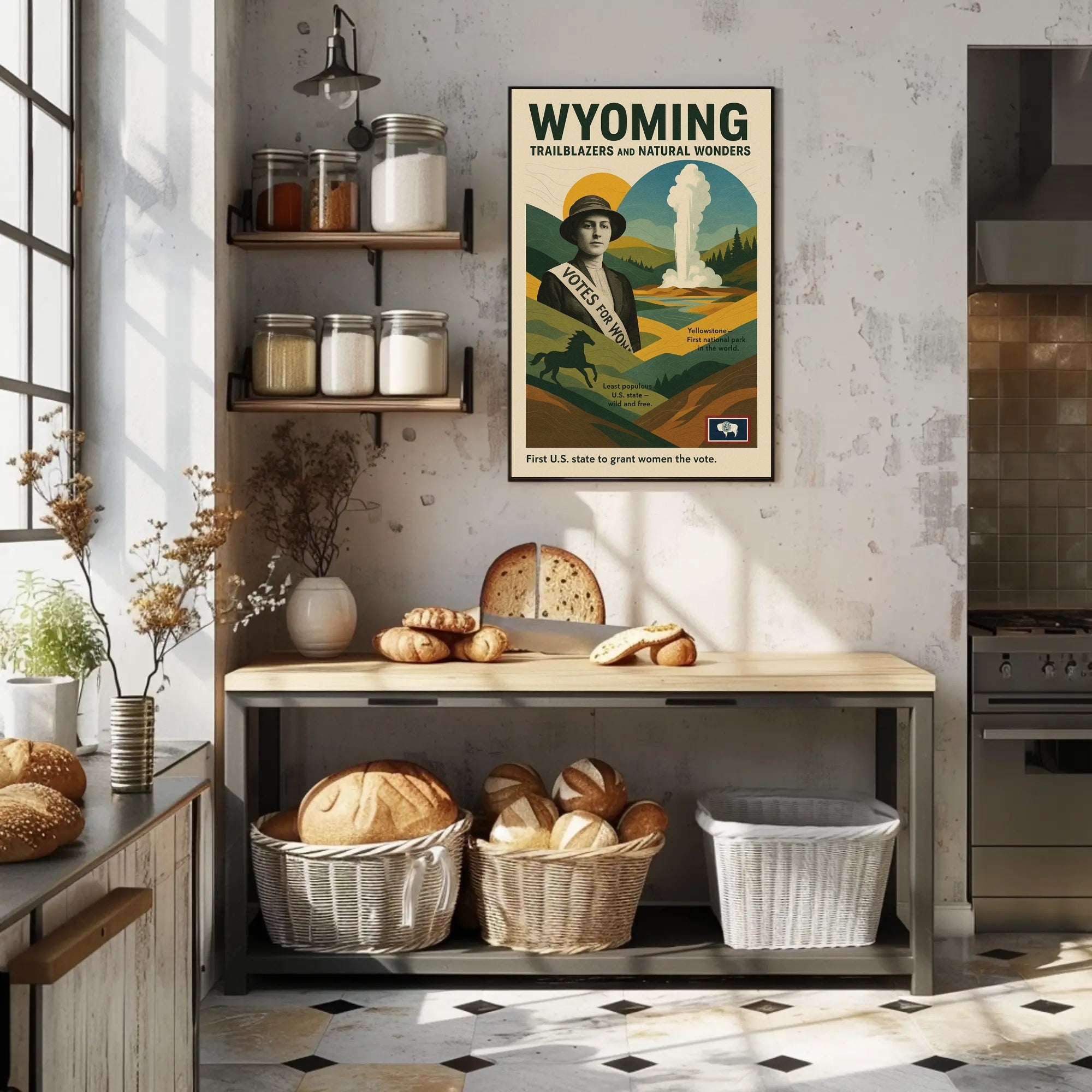 Wyoming Trailblazers and Natural Wonders Poster PosterGoat