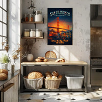 San Francisco Travel Icons Vintage Urban Cityscape Poster PosterGoat